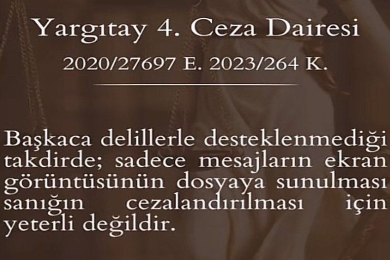 EMSAL KARAR MESAJLARIN EKRAN GÖRÜNTÜSÜ OLARAK SUNULMASI
