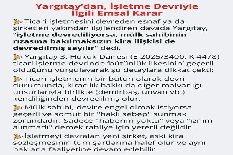 İŞLETME DEVRİYLE İLGİLİ EMSAL KARAR
