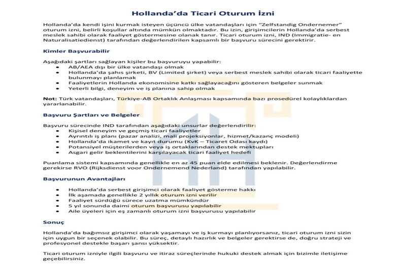 TİCARİ OTURUM İZNİ